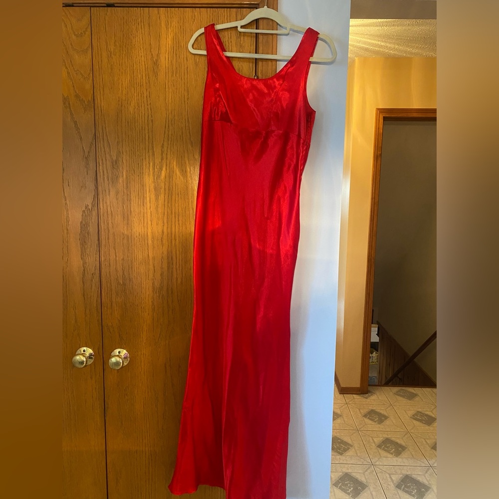 Tracy Evans Nites Red Rayon Slip Dress